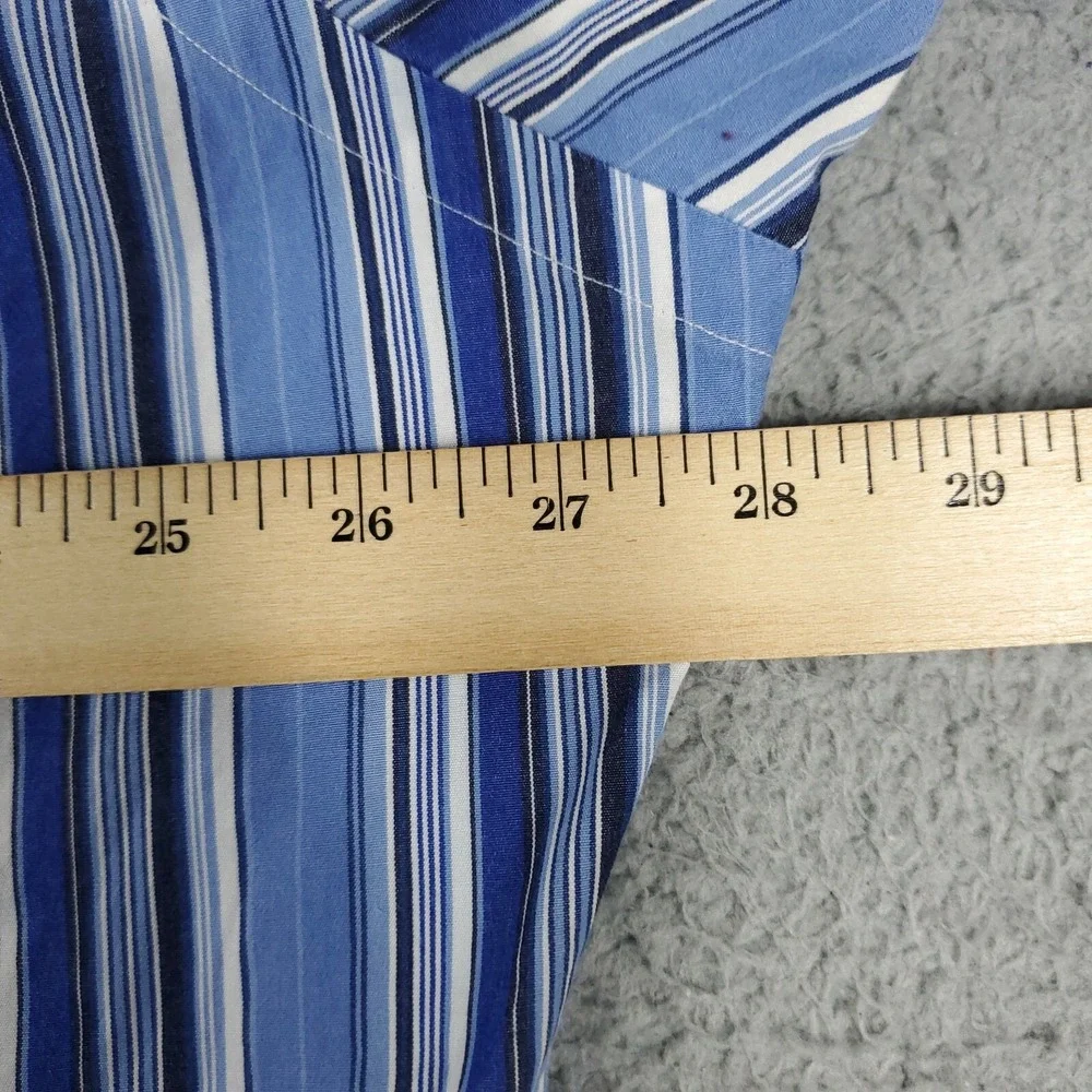 Ralph Lauren Shirt Size 18 Blue Striped Regent Dress Button Up *STAINED*